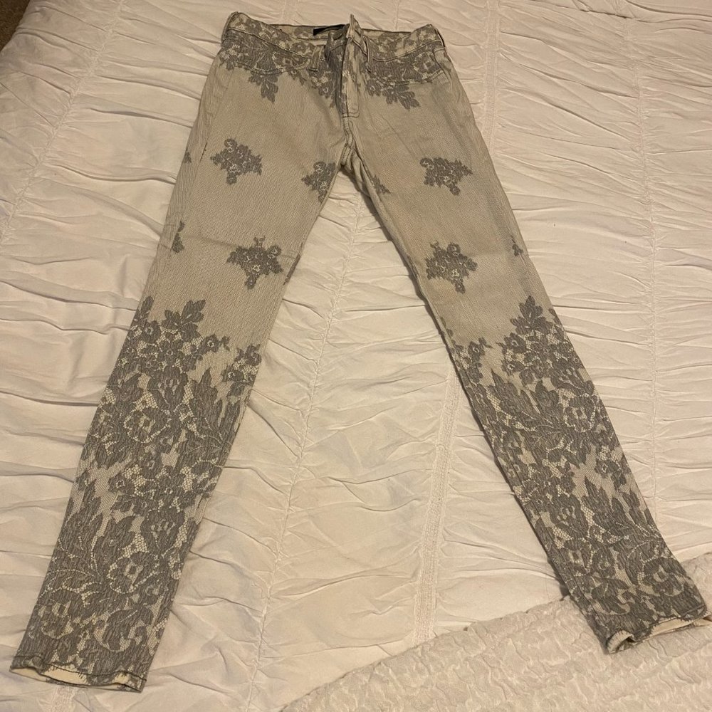 J Brand Super Skinny Engin Lace Jeans